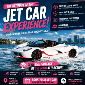 Drive a Street-Legal Jet Car in Miami: Official Booking Center at Bayside