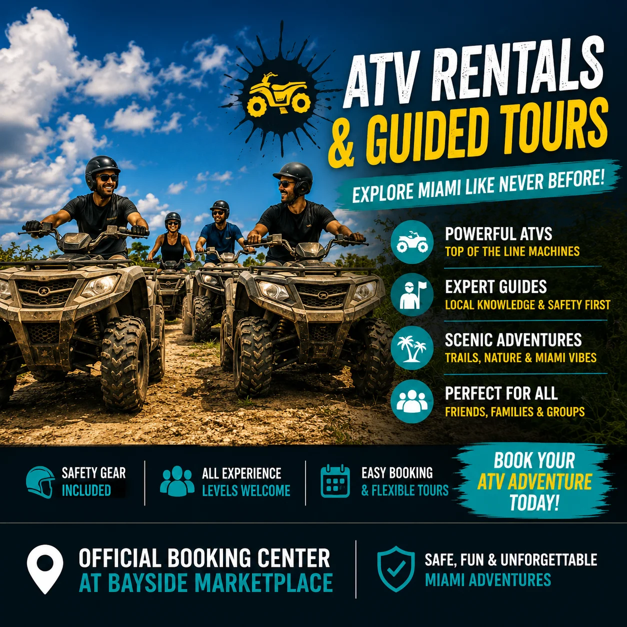 ATV Rentals & Guided Tours Miami: Official Booking Center at Bayside