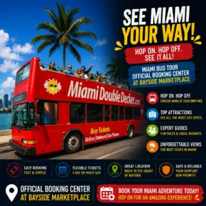 Miami Bus Tour: Official Booking Center at Bayside Marketplace
