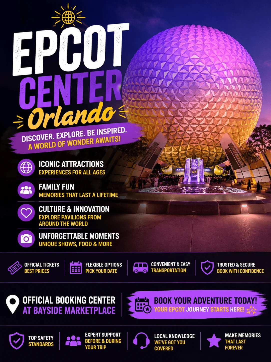 Epcot Center Orlando: Official Booking Center at Bayside Marketplace