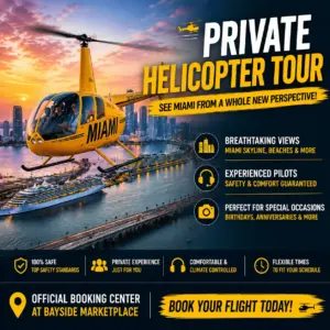 Private Helicopter Tour Miami: Official Booking Center at Bayside Marketplace