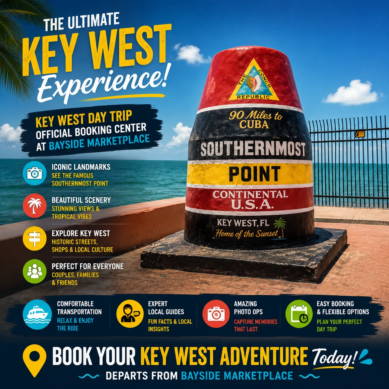 Key West Day Trip: Official Booking Center at Bayside Marketplace