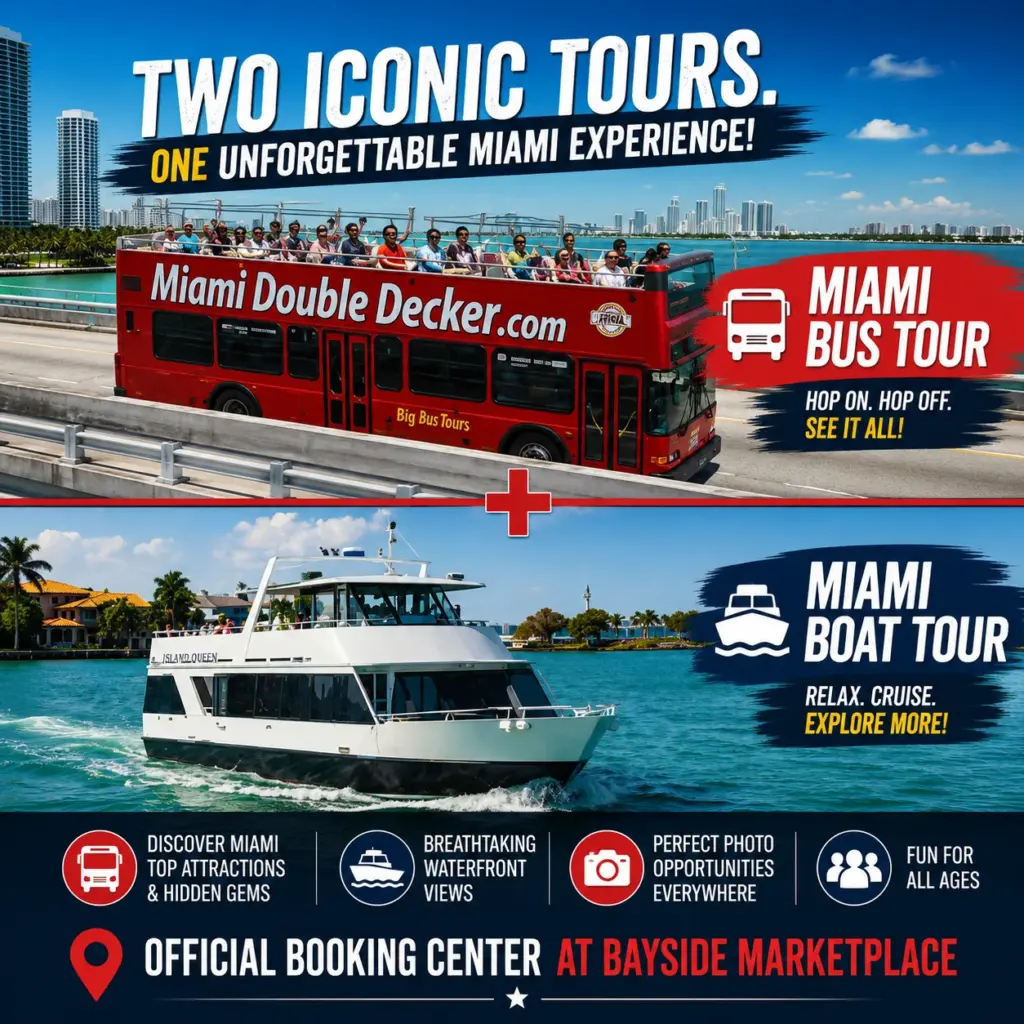 Miami Bus & Boat Combo: Official Booking Center at Bayside Marketplace
