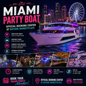 Miami Party Boat: Official Booking Center at Bayside Marketplace